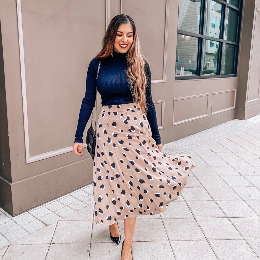 Animal Print Midi Skirt